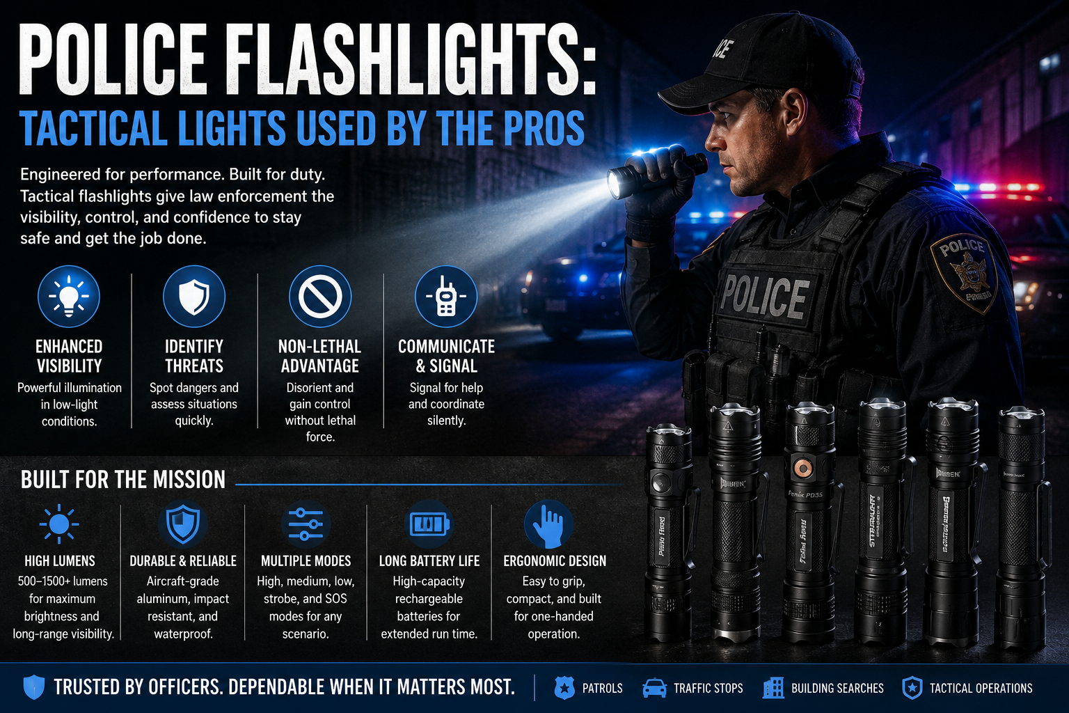 Police Flashlights:Tactical Lights Used By The Pros